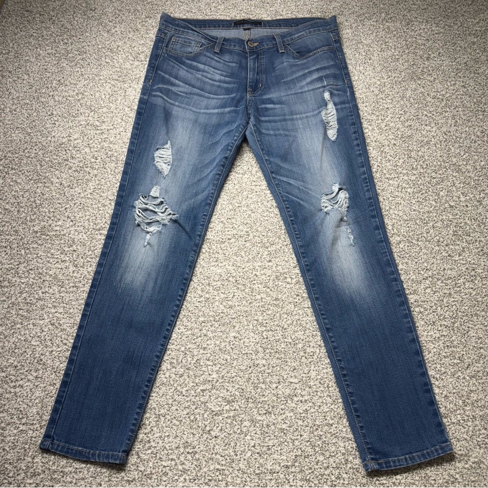 Women’s Flying Monkey Ankle Skinny Distressed Medium Wash‎ Blue Jeans Size 27x28